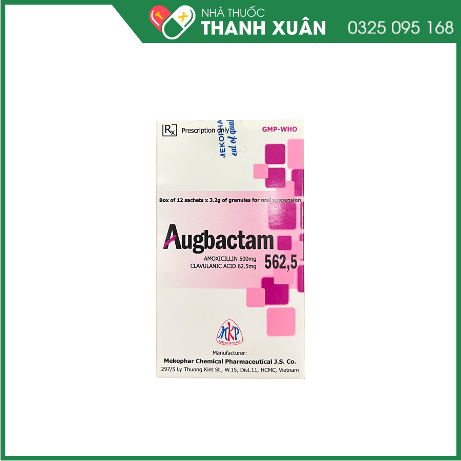 Augbactam 562,5 thuốc kháng sinh điều trị nhiễm khuẩn hô hấp, tiết niệu, da và mô mềm
